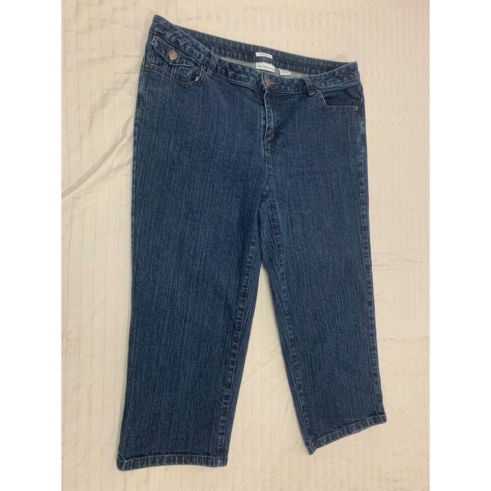 LIZ CLAIBORNE STRETCH WOMENS JEANS CAPRIS PANRTS SIZE 14